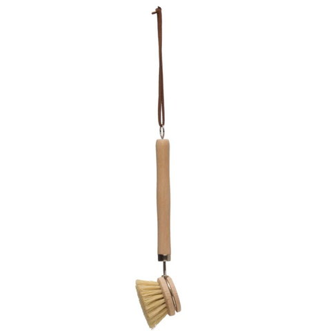 Beech Wood Brush with Leather Strap