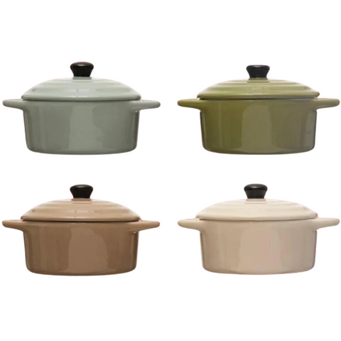 Stoneware Mini Baker with Lid [Assorted Colors]