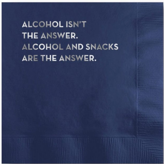 Cocktail Napkins: Alcohol & Snacks Are The Answer