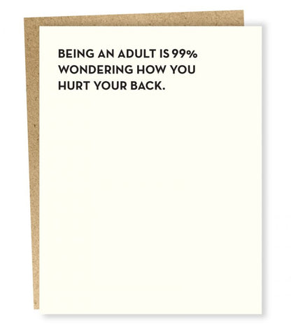 Sapling Press, "Being An Adult" Card