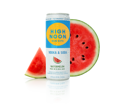 High Noon Sun Sips Vodka & Soda Watermelon - 4pk cans