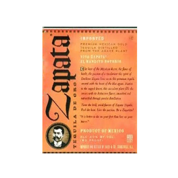 Zapata Tequila Gold 1.75L White Horse Wine and Spirits