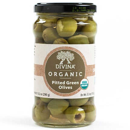 Divina Pitted Organic Green Olives