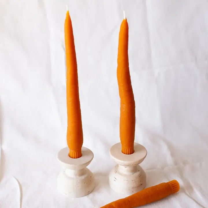 Happy Organics Beeswax Carrot Taper Candle