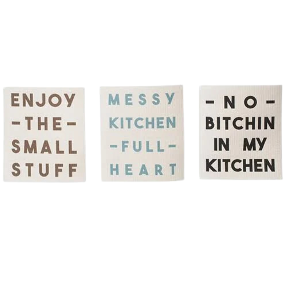 Reusable Sponge with Kitchen Sayings – White Horse Wine and Spirits