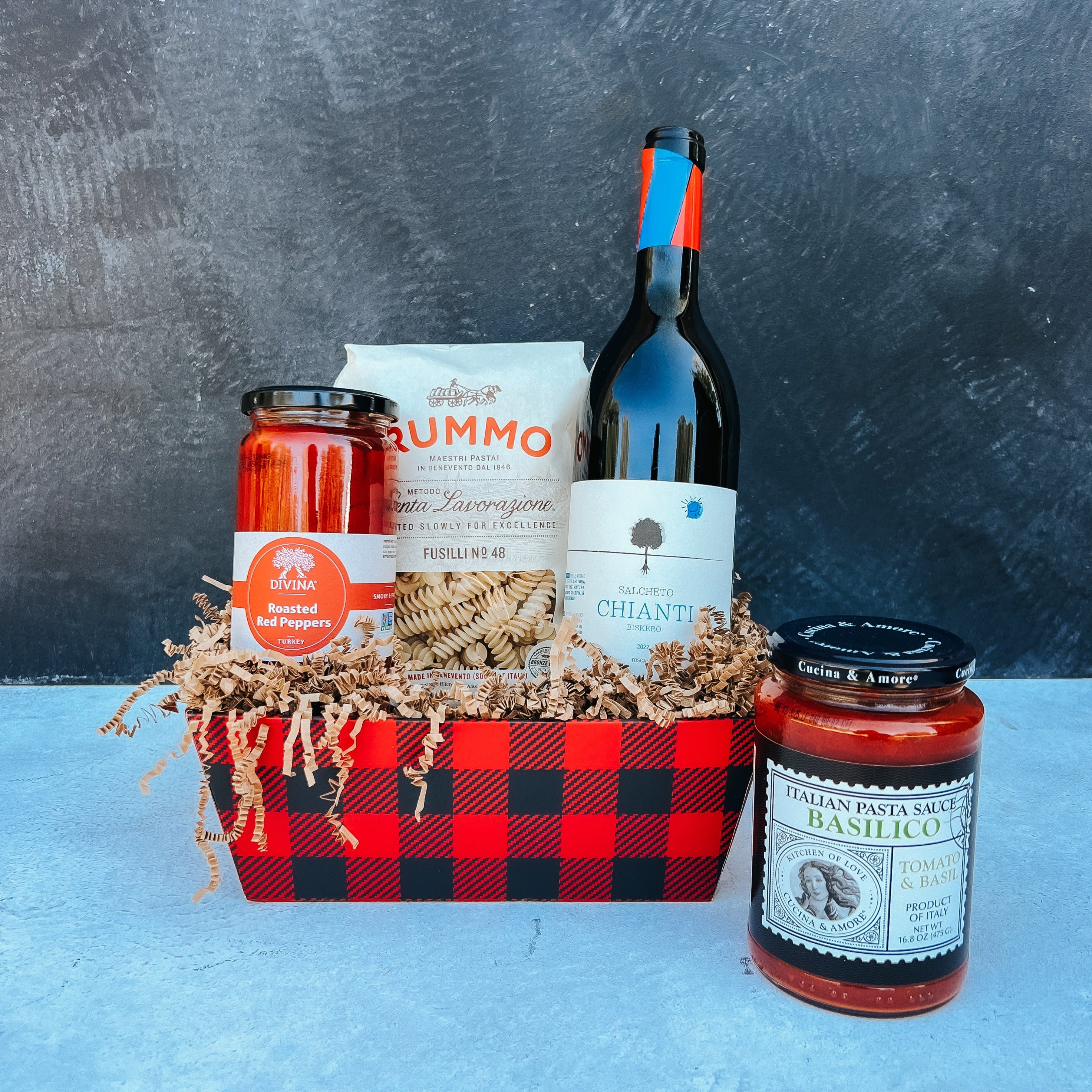 Red Wine Pasta Silver Gift Basket White Horse Wine And Spirits red-wine-pasta-silver-gift-basket-white-horse-wine-and-spirits
