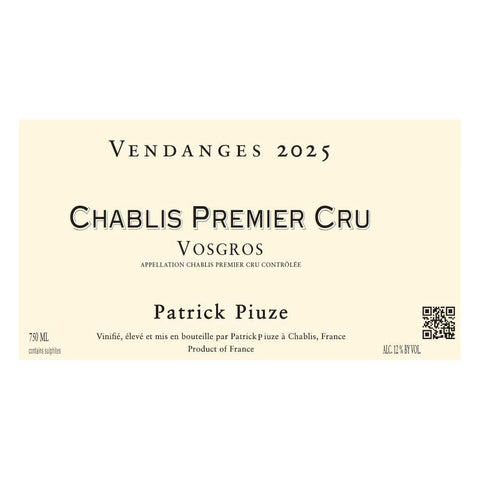 Patrick Piuze Chablis 1er Cru Vosgros