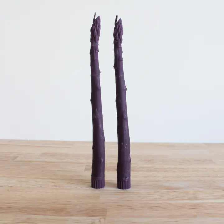 Happy Organics Beeswax Purple Asparagus Taper Candles