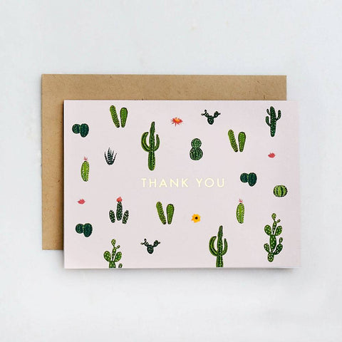 Waste Not Paper Cacti Thank You Foil Card