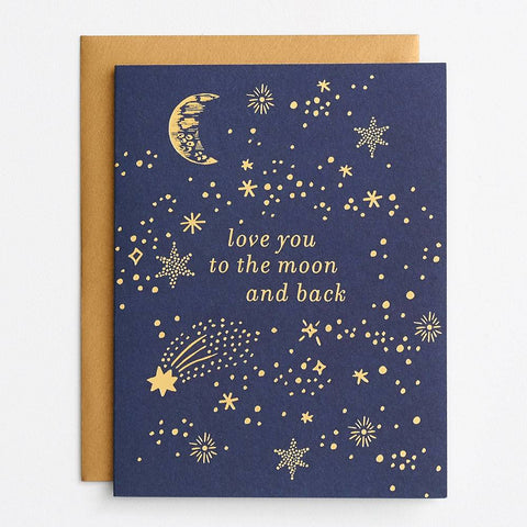 Waste Not Paper Love You to The Moon Foil Card