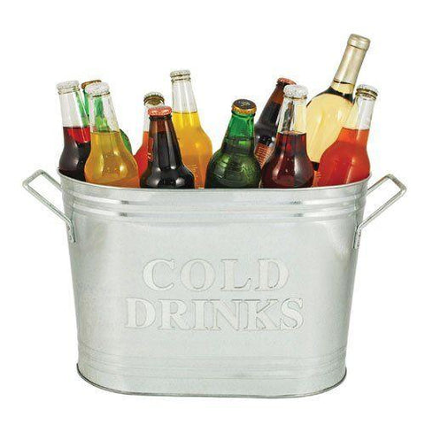 Cold Drinks Galvanized Ice Bucket