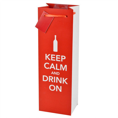 Keep Calm Drink On Wine Gift Bag