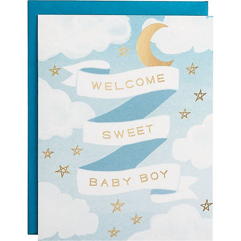 Waste Not Paper Welcome Baby Boy Card