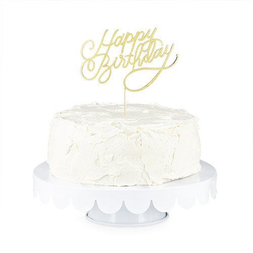 Cakewalk (Party) Gold Happy Birthday Paper Cake Topper