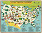 Vintage National Parks Map - 1000pc Puzzle