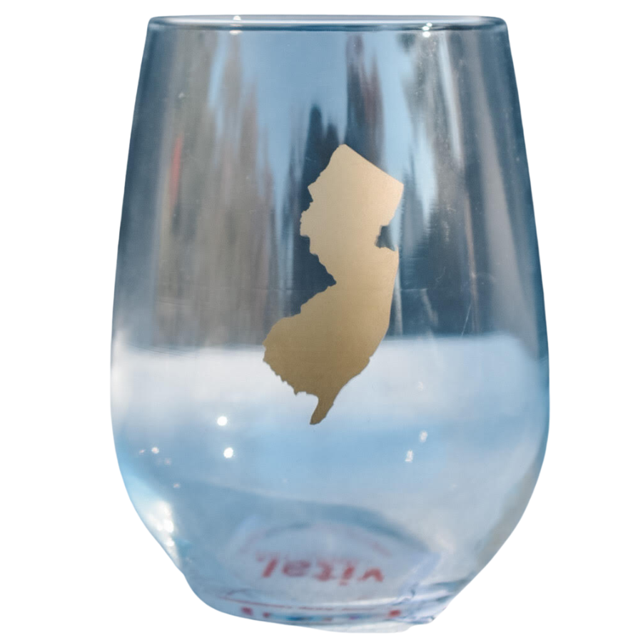 NJ State Wine Glass Stemless