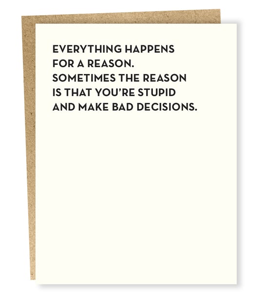 Sapling Press "Bad Decisions" Card