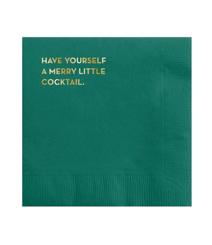 Sapling Press, "Merry" Cocktail Napkin
