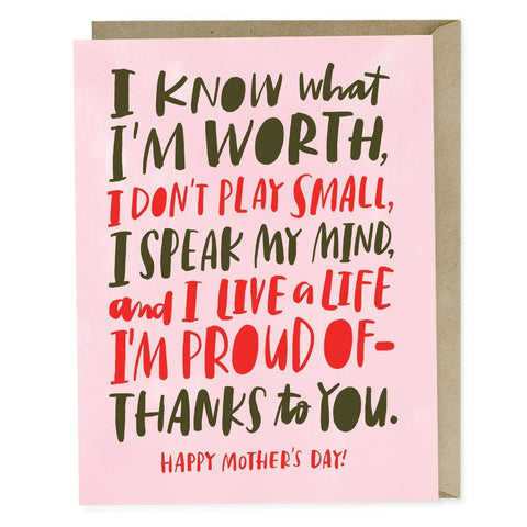 Emily McDowell: Know My Worth Mother's Day Card