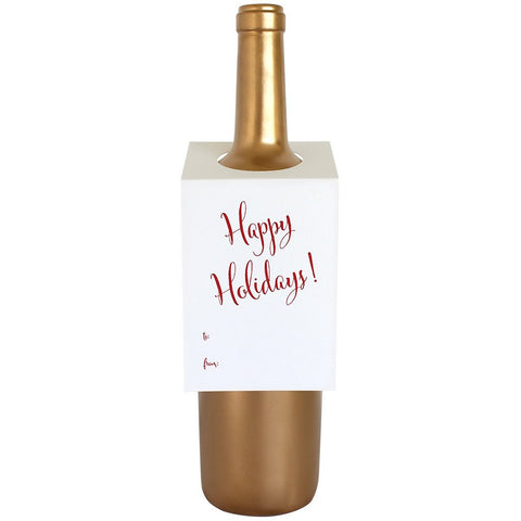 Wine & Spirit Gift Tag, HAPPY HOLIDAYS