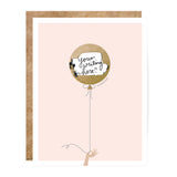 Inklings Paperie: Pink & Gold Balloon Scratch Off Birthday Card
