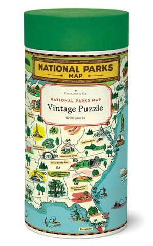 Vintage National Parks Map - 1000pc Puzzle