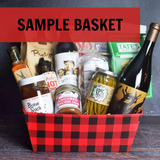 Custom Gift Basket - Buffalo Plaid Market Tray, Large