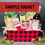 Custom Gift Basket - Buffalo Plaid Market Tray, Large