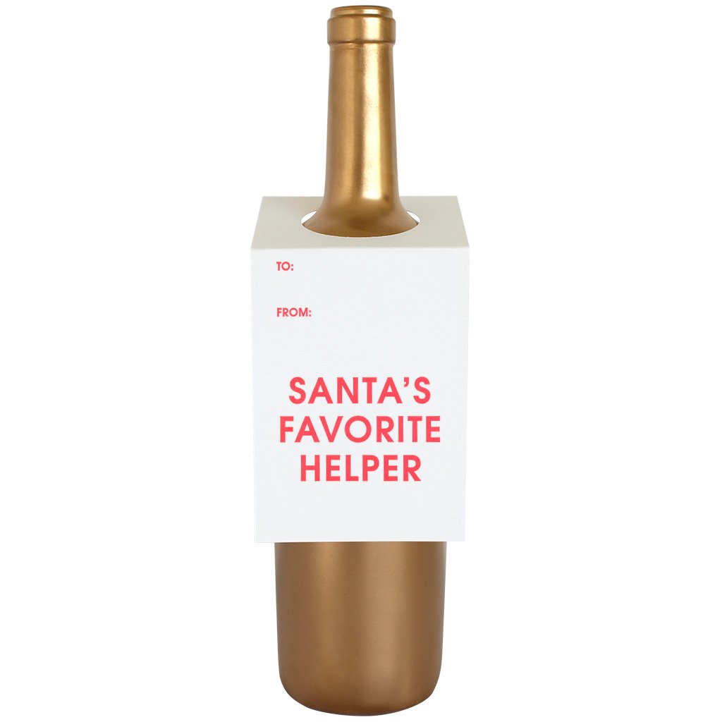 Wine & Spirit Gift Tag, SANTAS FAVORITE HELPER