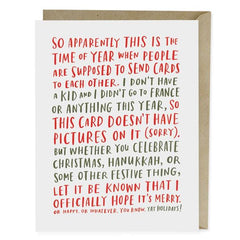 Emily McDowell: Awkward Holiday Card