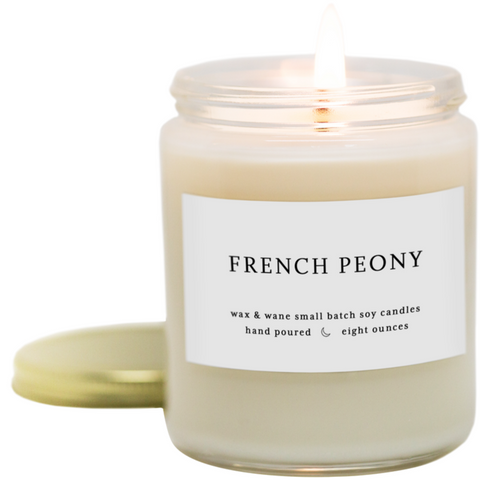Wax and Wane Candle: French Peony