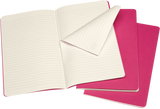 Moleskine Notebook: Hot Pink Large Ruled Cahier [Set of 3]
