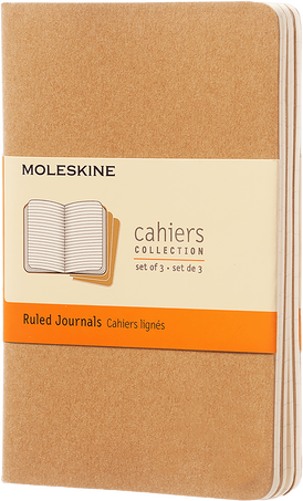 Moleskine Notebook: Kraft Pocket Ruled Cahier [Set of 3]