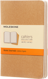 Moleskine Notebook: Kraft Pocket Ruled Cahier [Set of 3]