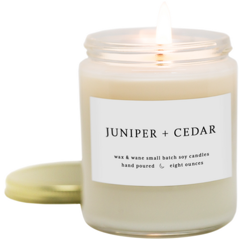 Wax and Wane Candle: Juniper + Cedar