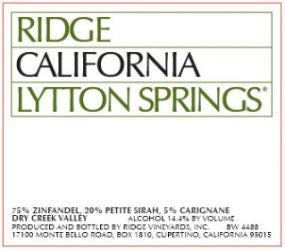 Ridge Lytton Springs