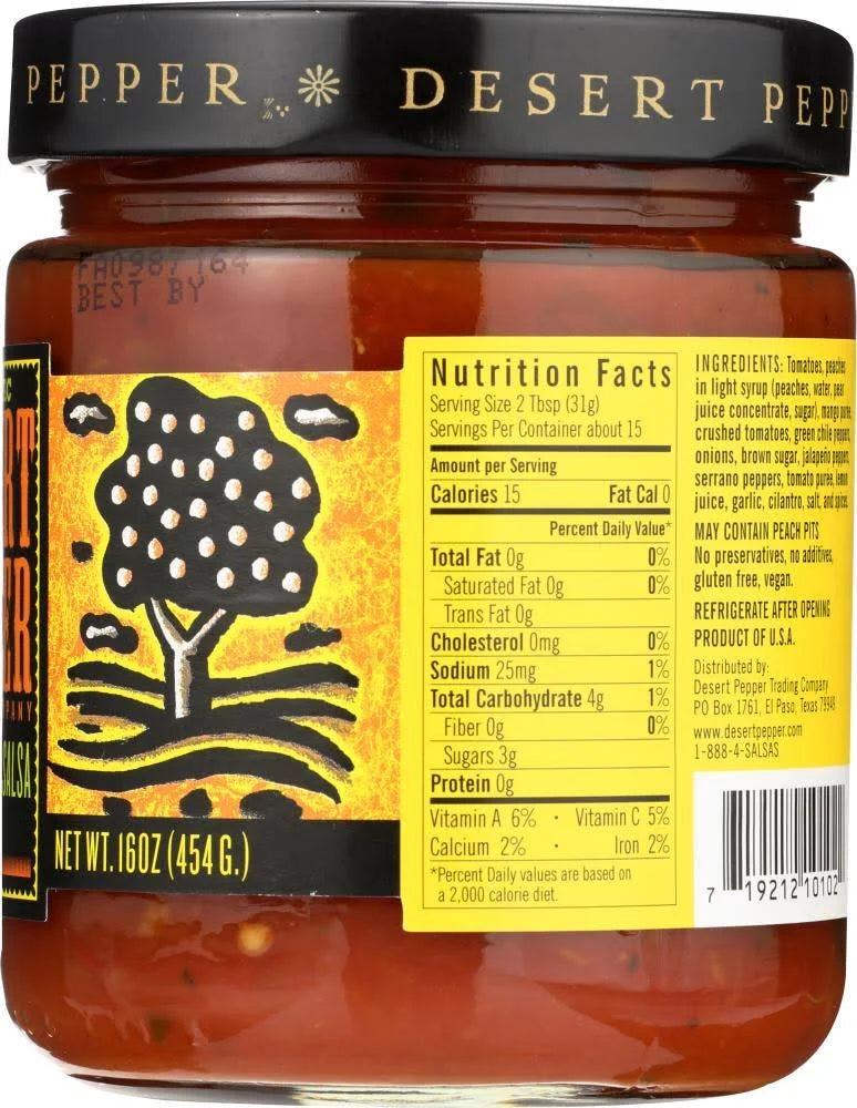 salsa nutrition bpc 157 Lola's Mild Desert Pepper Peach Mango Salsa