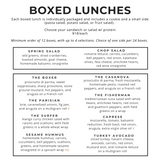 Boxed Lunches - Catering